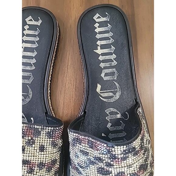 JUICY COUTURE Yippy Animal Print Slides – Black – Size 7.5 – Sandals GUC - Picture 2 of 8